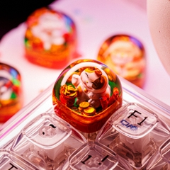 Fortune Cat Artisan Keycap Breakwooden 5