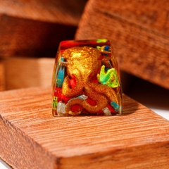 Gold Octopus Artisan Keycap Breakwooden