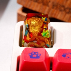 Gold Octopus Artisan Keycap Breakwooden