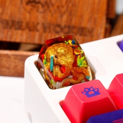 Gold Octopus Artisan Keycap Breakwooden