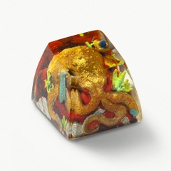 Gold Octopus Artisan Keycap Breakwooden 2