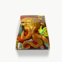 Gold Octopus Artisan Keycap Breakwooden 2