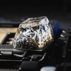 Gray Dragon Artisan Keycap Breakwooden 10