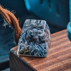 Gray Dragon Artisan Keycap Breakwooden 11