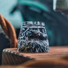 Gray Dragon Artisan Keycap Breakwooden 11