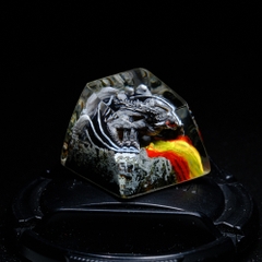 Gray Dragon Artisan Keycap Breakwooden 12