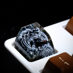 Gray Dragon Artisan Keycap Breakwooden 5
