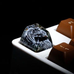 Gray Dragon Artisan Keycap Breakwooden 5