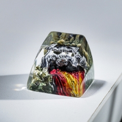 Gray Dragon Artisan Keycap Breakwooden 6