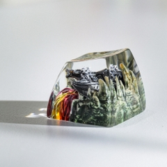 Gray Dragon Artisan Keycap Breakwooden 6