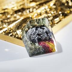 Gray Dragon Artisan Keycap Breakwooden 7