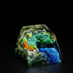 Green Dragon Artisan Keycap Breakwooden 4