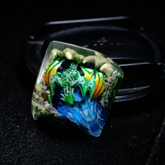 Green Dragon Artisan Keycap Breakwooden 4