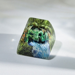 Green Dragon Artisan Keycap Breakwooden 4