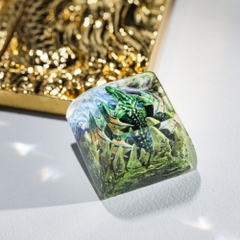 Green Dragon Artisan Keycap Breakwooden 5