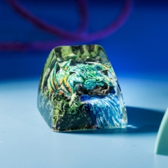 Green Dragon Artisan Keycap Breakwooden 9