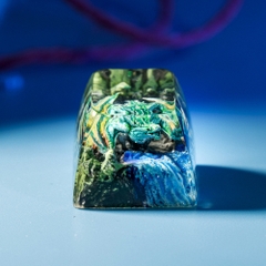 Green Dragon Artisan Keycap Breakwooden 9