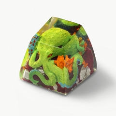 Green Octopus Artisan Keycap Breakwooden