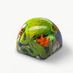 Green Octopus Artisan Keycap Breakwooden