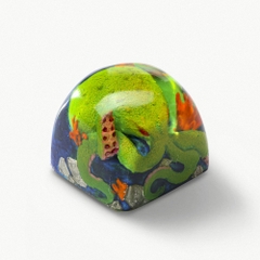 Green Octopus Artisan Keycap Breakwooden
