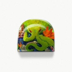 Green Octopus Artisan Keycap Breakwooden