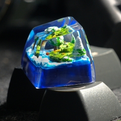 Green Tank Artisan Keycap Breakwooden