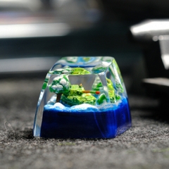 Green Tank Artisan Keycap Breakwooden