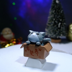 Grey Cat Artisan Keycap Breakwooden