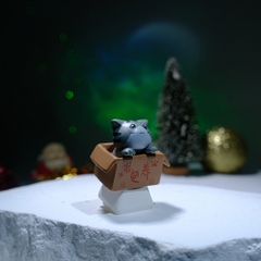 Grey Cat Artisan Keycap Breakwooden
