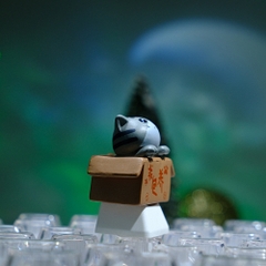 Grey Cat Artisan Keycap Breakwooden 2