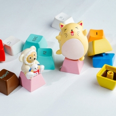 Kute Cat Artisan Keycap Breakwooden 5