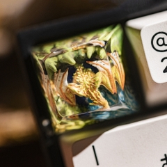 Orange Dragon Artisan Keycap Breakwooden