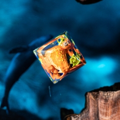 Orange Octopus Artisan Keycap Breakwooden