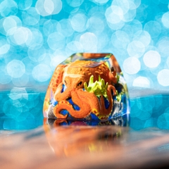 Orange Octopus Artisan Keycap Breakwooden