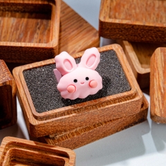 Pink Rabbit Artisan Keycap Breakwooden