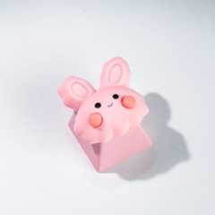 Pink Rabbit Artisan Keycap Breakwooden