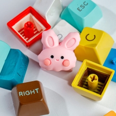 Pink Rabbit Artisan Keycap Breakwooden