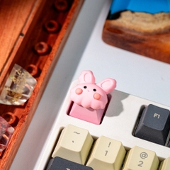 Pink Rabbit Artisan Keycap Breakwooden