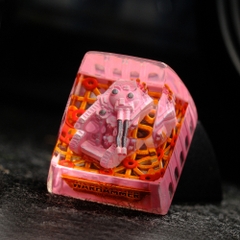 Pink Tank Artisan Keycap Breakwooden