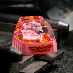 Pink Tank Artisan Keycap Breakwooden