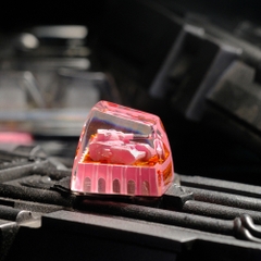 Pink Tank Artisan Keycap Breakwooden