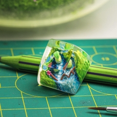 Pokemon - Chikorita Artisan Keycap Breakwooden 8