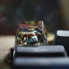 Pokemon - Halloween Bulbasaur Artisan Keycap Breakwooden 2