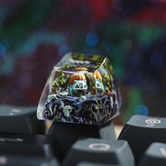 Pokemon - Halloween Bulbasaur Artisan Keycap Breakwooden 2