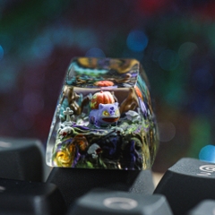 Pokemon - Halloween Bulbasaur Artisan Keycap Breakwooden 4
