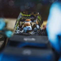 Pokemon - Halloween Bulbasaur Artisan Keycap Breakwooden 6