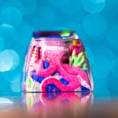 Purple Octopus Artisan Keycap Breakwooden