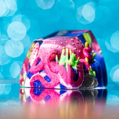 Purple Octopus Artisan Keycap Breakwooden