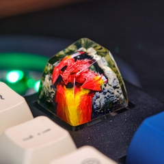 Red Dragon Artisan Keycap Breakwooden