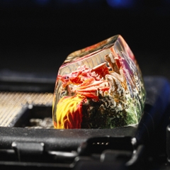 Red Dragon Artisan Keycap Breakwooden 11